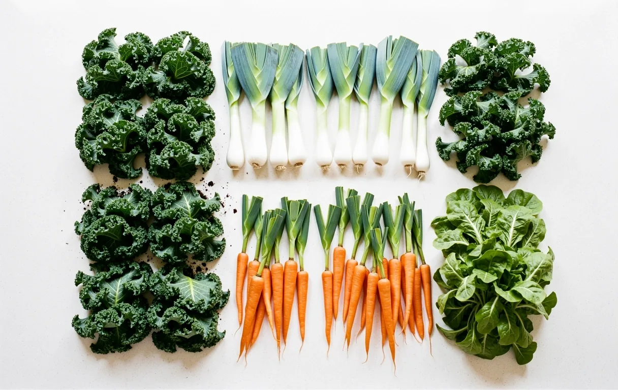 Systematic arrangement of seasonal vegetables